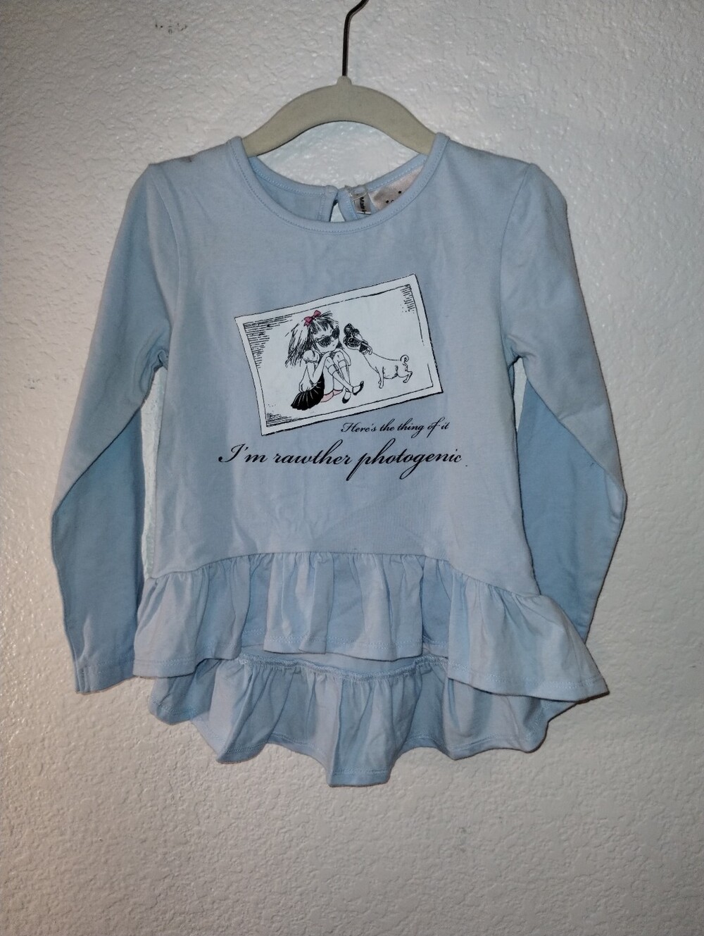 NWT Light Blue Long Sleeve Tee "Eloise" size 3Y